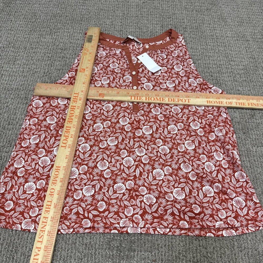 Loft Blouse Red White Floral Sleeveless Women’s Size XS NWT - Picture 2 of 11